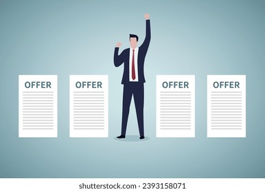 Got offer, Successful candidate. HR, career concept.