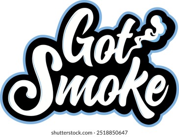 Smoke tiene un diseño de obra de arte hermoso y atractivo para la marca. Palabras de tipografía para la impresión del logotipo de la marca. fumar es perjudicial para la salud. estilo de vida poco saludable. humo que sale del trabajo.