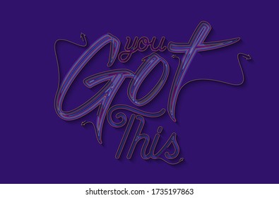 Got This Calligraphic Line art Text Poster vector illustration Design.