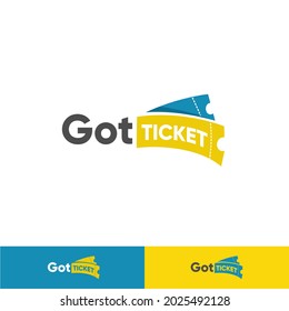 Got Ticket logo design, Ticket vector