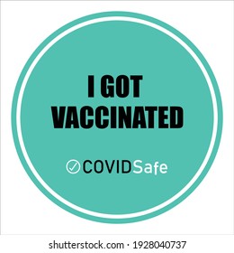 I got vaccinated covid safe, vector stamp logo template