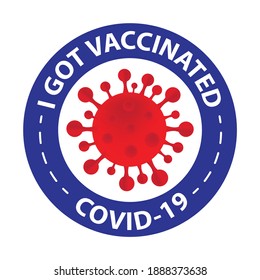 I got vaccinated covid-19, vector illustration