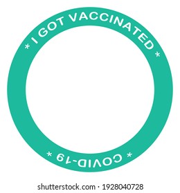 I got vaccinated covid-19 vector stamp logo template