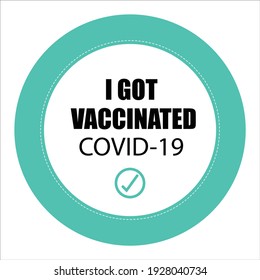 I got vaccinated covid-19 vector stamp logo template