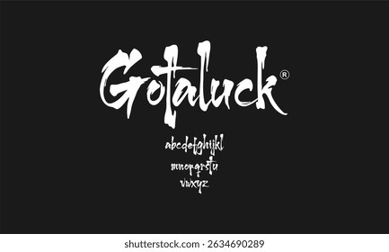 Gotaluck Font - A creative design with a unique and bold style, combining uppercase and lowercase letters. It features modern calligraphy, giving a dynamic and expressive feel. Perfect for branding