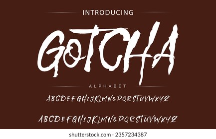 Gotcha Best Alphabet Painting Paint Brush Beauty Script Logotype Font lettering handwritten