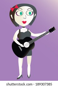  Goth Girl Playing Guitar