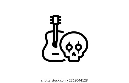 Goth music Genre vector illustration icon outline style black and white background eps 8