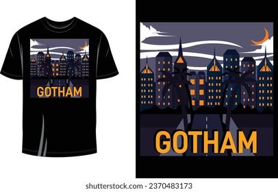 Gotham City Amazing T Shirt Design Vector