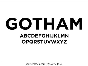 Gotham font modern for logo and headline. Isolated vector typeset