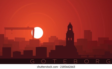 Gothenburg Low Sun Skyline Scene