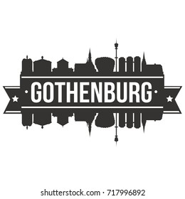 Gothenburg Skyline Silhouette City Vector Design Art