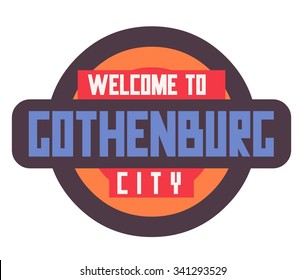 Gothenburg in Sweden is Beautiful city to visit on holiday, vector cartoon illustration