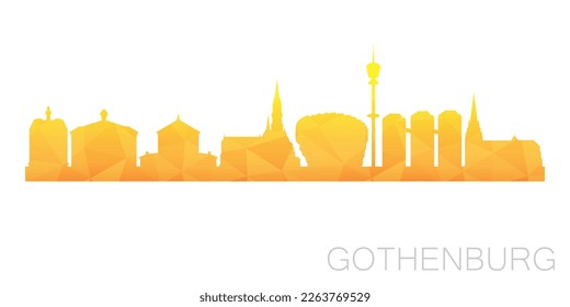 Gothenburg, Sweden Low Poly Skyline Clip Art City Design. Geometric Polygon Graphic Horizon Icon. Vector Illustration Symbol.