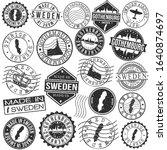 Gothenburg Sweden Set of Stamp. Vector Art Postal Passport Travel Design. Travel and Business Seals.