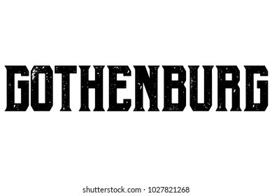 Gothenburg typographic stamp. Typographic sign, badge or logo