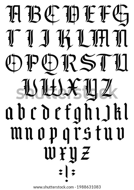 Gothic Alphabet Medieval Gothic Font Capitals Stock Vector (Royalty ...