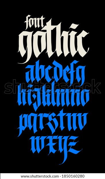 alphabet gothique image vectorielle un gothique image vectorielle de stock libre de droits 1850160280