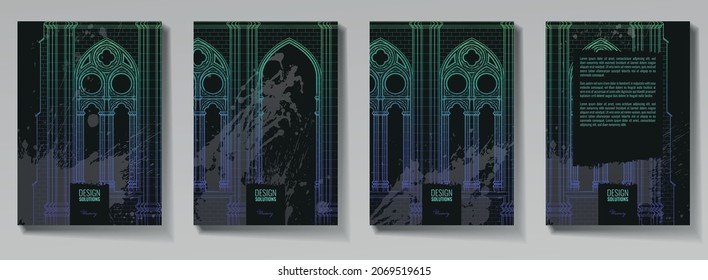 Gothic architecture. For background page, brochure template, booklet, flyer.