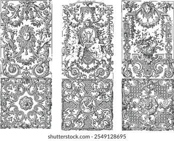 gothic architecture classic illustration frame
