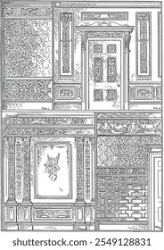 gothic architecture classic illustration frame