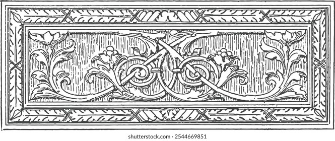 Ilustración clásica del marco de la arquitectura gótica