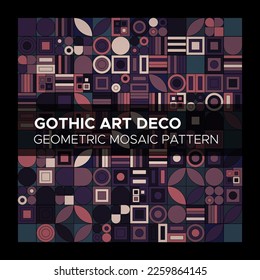Gothic Art Deco Geometric Mosaic Pattern