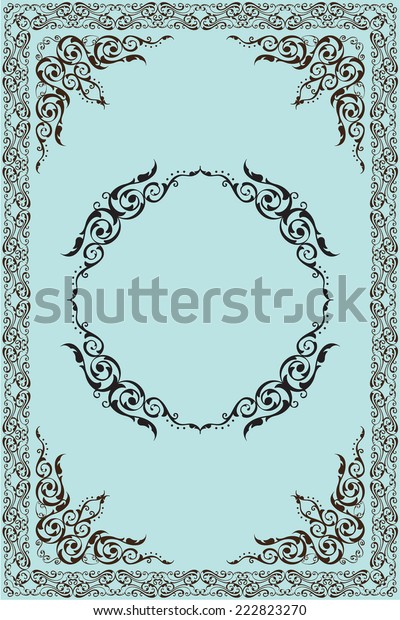 Gothic art frame is on
blue