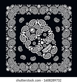 gothic bandana pattern with skull