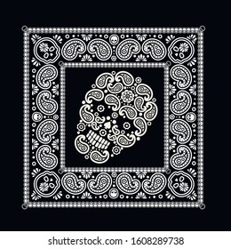 gothic bandana pattern with skull
