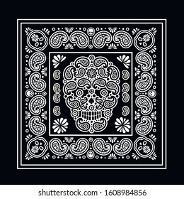 
Gothic bandana pattern with skull