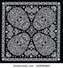 
Gothic bandana pattern with skull