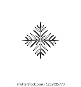 gothic black winter snowflake isolated on white background line icon silhouette