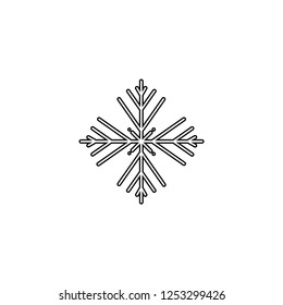 gothic black winter snowflake isolated on white background line icon silhouette