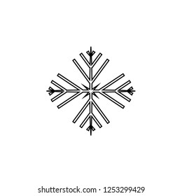 gothic black winter snowflake isolated on white background line icon silhouette