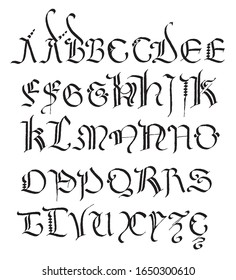 Gothic Blackletter Capital Letters Alphabet