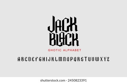 Gothic Bold Font. Typography urban style alphabet fonts for fashion, digital, movie, logo design, vector illustration