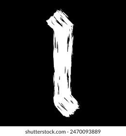 Gotischer Pinselstrich. Weißer Buchstabe auf schwarzem Hintergrund. Vektorgrafik mittelalterliche Schrift.