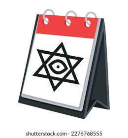 Icono de calendario gótico en estilo plano 
