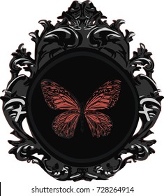 Gothic Card with Red Butterfly