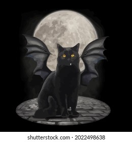 gothic cat t vampire funny s cats lover design vector illustration for use in design and print wall art poster canvas