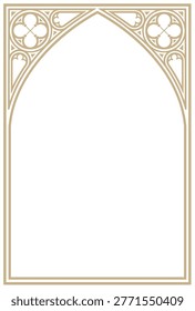 Gothic cathedral arch window template. Architectural elements, print, tattoo