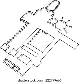 gothic cathedral building sketch