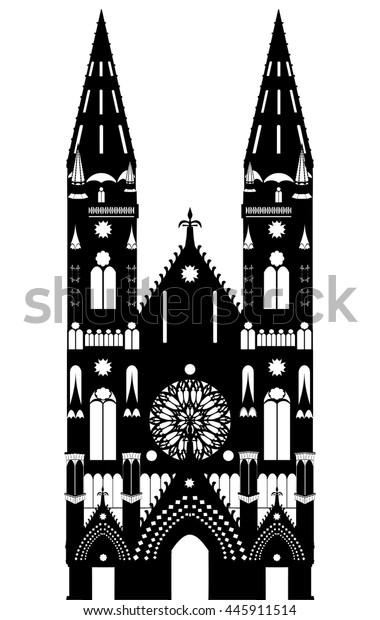 Gothic Cathedralgothic Church Medieval Ages Temple Stock Vector ...