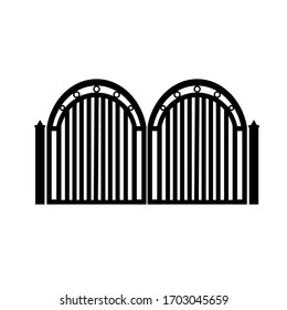 Gothic Cemetery Gates Isolated on white background. EPS10