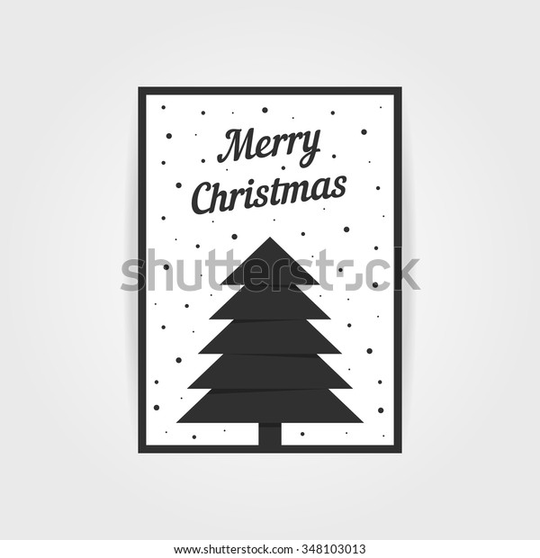 Gothic Christmas Card Black Xmas Tree Stock Vector (Royalty
