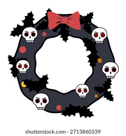 Navidades góticas Calavera con icono de sombrero