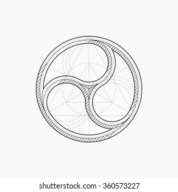 Gothic circle window, vector illustration, un-expanded strokes