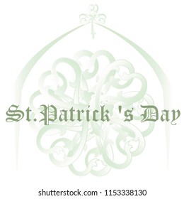 
Gothic clover. St.Patrick 's Day. Card.