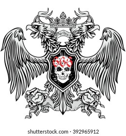 Gothic coat of arms with eagle and skull, grunge.vintage design t-shirts